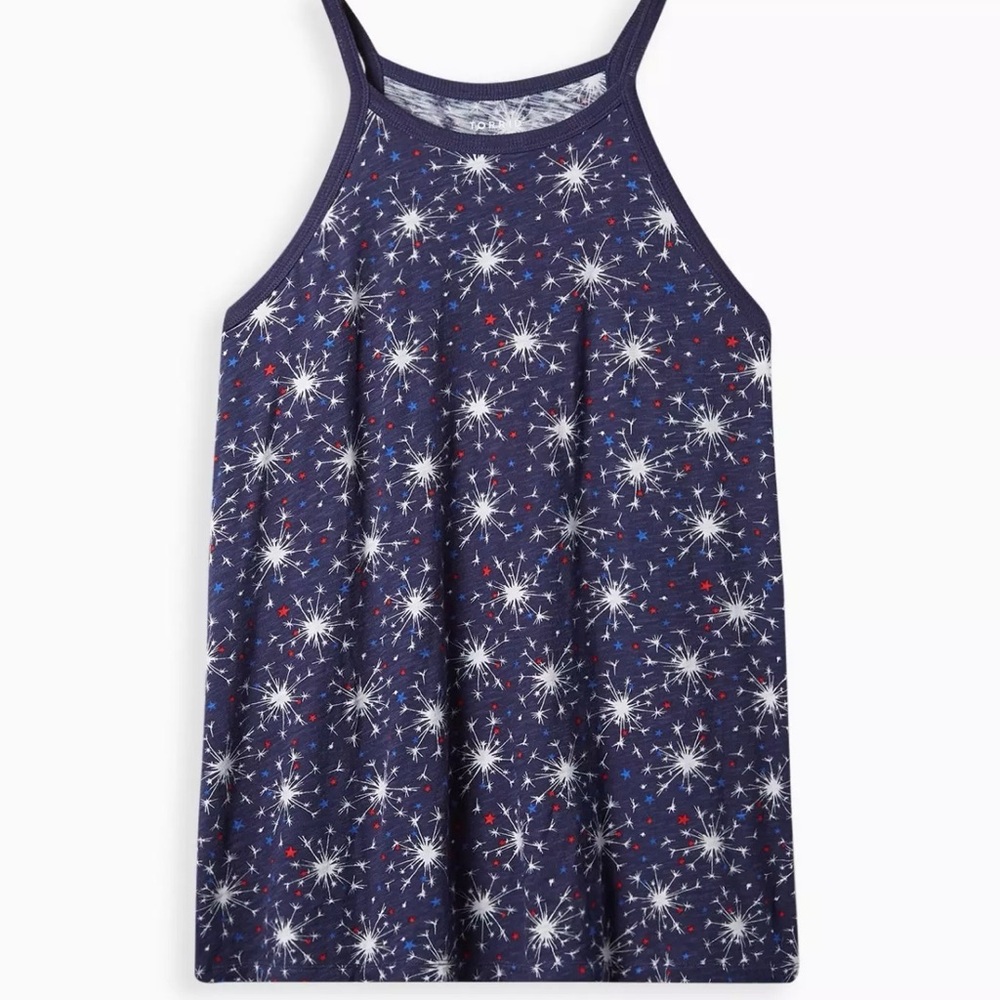 Torrid Heritage Slub High Neck Tank Navy Star NWT Sz 2